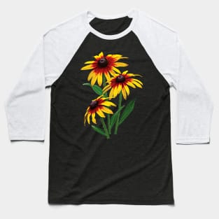 Daisies - Three Shasta Daisies Baseball T-Shirt